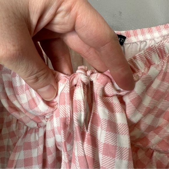 Forever 21 pink plaid cropped blouse - Picture 6 of 9